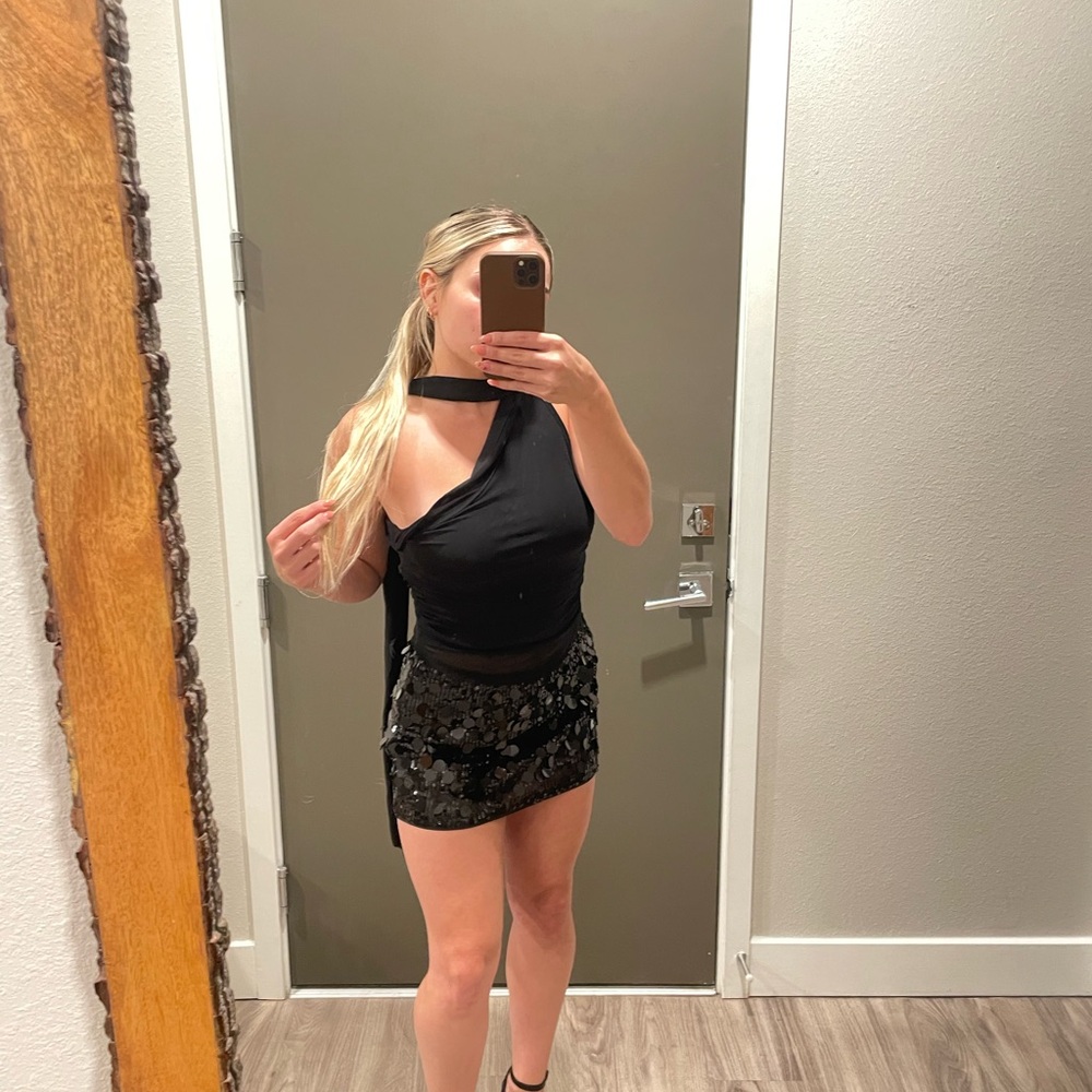 Sequin Mini Skirt (With built in shorts)